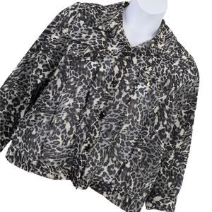 NWOT! NOTATIONS WOMAN! LINEN+! BLACK,TAN SHEER NET JEAN JACKET STYLE TOO! SZ 1X